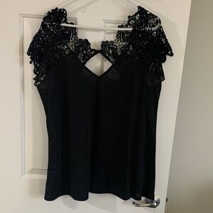 Elegant Black Lace Women's Top